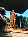 Historical Buddha statue made of stone