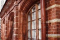 historical building brick wall windows close-up textured Royalty Free Stock Photo