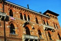 Historical building and decorative windows in Piazza S. Vito, in Treviso, Italy