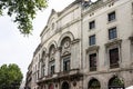 Historical building facade in La Rambla street in Barcelona, Catalonia, Spain