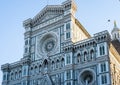 Historical building front face detail cathedral Santa Maria del Fiore, Florence, Italy, Europe