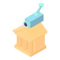 Historical building icon isometric vector. Theater museum building video camera