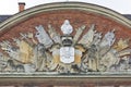 Historical building of Ministry of Finance, relief of facade, Copenhagen, Denmark