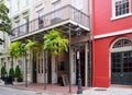 Historical Building in the Neighborhood French Quarter in New Orleans, Louisiana Royalty Free Stock Photo