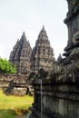 Historical building of the Prambanan temple with many beautiful reliefs, a place for historical tours for local and foreign