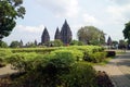 Historical building of the Prambanan temple with many beautiful reliefs, a place for historical tours for local and foreign