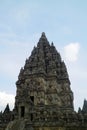 Historical building of the Prambanan temple with many beautiful reliefs, a place for historical tours for local and foreign