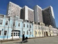 Moscow, Russia, March, 21, 2024. Historical buildings at the address: Moscow, Shkolnaya Street, houses 47-49