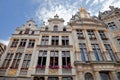 Historical Buildings of Grand Place in Brussels Against Cloudy Blue Sky