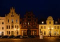 Historical Buildings on Market Square in the Old Town of the Hanse City Wismar in Mecklenburg - Vorpommern