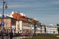 Historical buildings in old town market square full of tourists, Warsaw, Poland Royalty Free Stock Photo