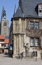 Historical Buildings in the Old Town of Quedlinburg, Saxony - Anhalt Royalty Free Stock Photo