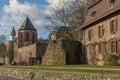 Historical buildings on the river Main Frankfurt-Hoechst