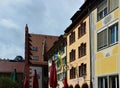 Historical Buildings at the Square Muensterplatz in the Old Town of Freiburg in Breisgau, Baden - Wuerttemberg Royalty Free Stock Photo