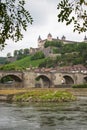 Wurzburg Fortress up on a green hill Royalty Free Stock Photo