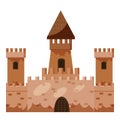 Historical castle icon, cartoon style Royalty Free Stock Photo