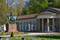 Historical Castle an Statue in Bad Cannstatt, Stuttgart, Baden - Wuerttemberg Royalty Free Stock Photo