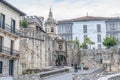 Historical castle style stone made ancient entrance to the centre of the town of Hondarribia