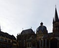 Historical Cathedral in the Old Town of Aachen, North Rine - Westphalia Royalty Free Stock Photo