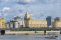 The historical center of Moscow and the Moscow River. Moscow city landscape. Buildings of the Embassy of the United