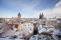 Historical center of winter Prague