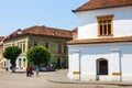 Historical centre of Medias, medieval city in Transylvania, Romania Royalty Free Stock Photo