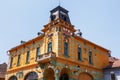 Historical centre of Medias, medieval city in Transylvania, Romania Royalty Free Stock Photo