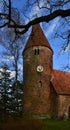 Historical Church in Winter in the Town Westen at the River Aller, Lower Saxony