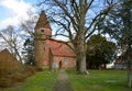 Historical Church in Winter in the Village Westen at the River Aller, Lower Saxony