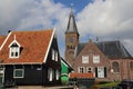 Church and houses on Marken, Holland Royalty Free Stock Photo