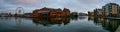 Historical city gates and mechanical crane Zuraw in Gdansk