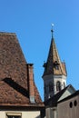 historical city schwaebisch gmuend catholic church details ornaments and roof