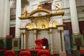 Historic and ornate Legislative Council Chamber with splendid and iconic adornment in Parliament of Victoria, Melbourne, Australia