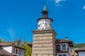 historical clock tower in the center of Tryavna, Bulgaria