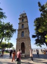 The historical clock tower in Tophane Park