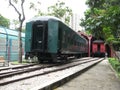 Historical coaches at Hong Kong oudoor railway museum Royalty Free Stock Photo