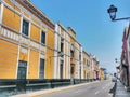 Historical colonial street in the city of Trujillo in Peru