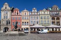 Historical colorful buildings in Old Market Square. Poznan, Poland.