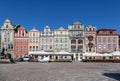 Historical colorful buildings in Old Market Square. Poznan, Poland.