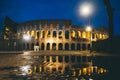 Historical Colosseum building in Rome, Italy at night Royalty Free Stock Photo
