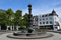 Historical column on fountain in Koblenz