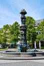 Historical column on fountain in Koblenz