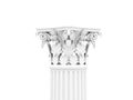 Historical column head rendered on white Royalty Free Stock Photo