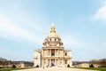 Historical complex of house of invalids (Les Invalides) on a sunny day in Paris, France Royalty Free Stock Photo