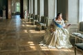 Historical cosplay. woman in the similitude of Catherine the Great, empress of Russia