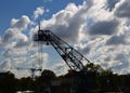 Historical Crane in the Port in the Old Hanse Town Stade, Lower Saxony Royalty Free Stock Photo