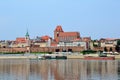 Historical district of Torun old town by the Vistula river Royalty Free Stock Photo
