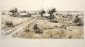 Historical Documentation: Delicately Rendered Ranch And Farmhouse Drawings