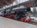 Historical DR locomotive in Leipzig Hbf