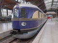 Historical DR locomotive in Leipzig Hbf